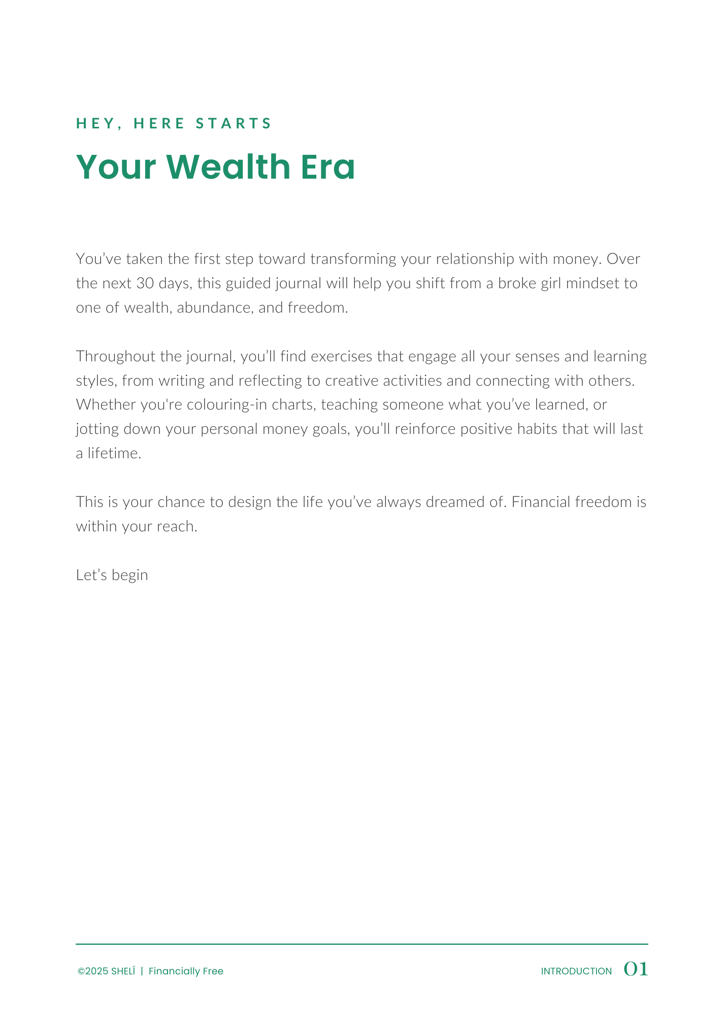 Your Wealth Era Guided Journal by SHELÍ Financially Free