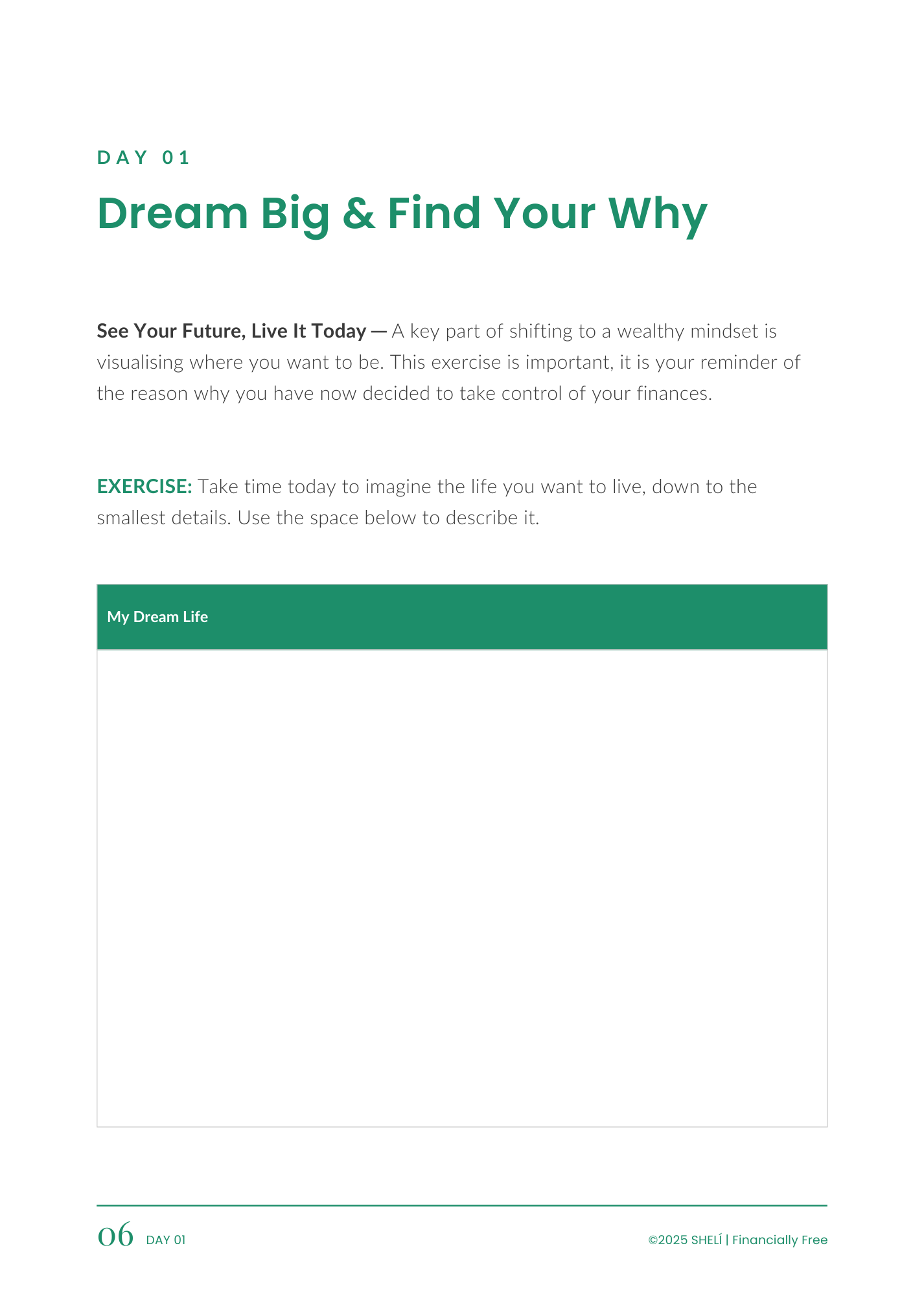 Your Wealth Era Guided Journal by SHELÍ Financially Free
